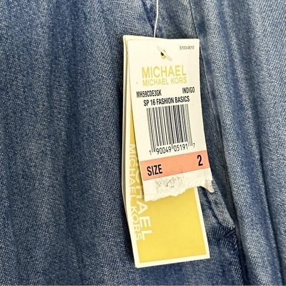 MICHAEL Michael Kors Chambray Wide Leg Pants new size 2 Flowy for Summer - Picture 7 of 16